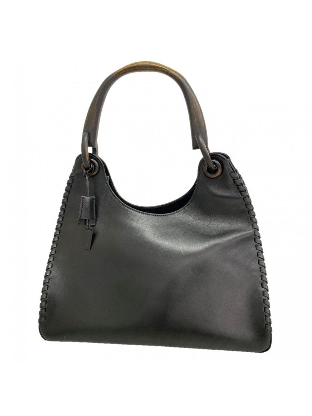 Gucci Handbag Leather Black Silver